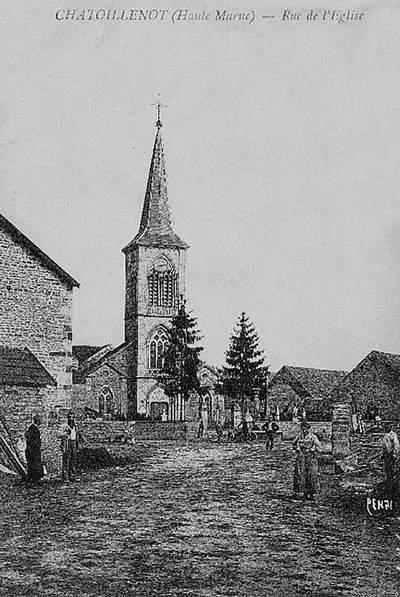 Carte postale de l'église de Chatoillenot