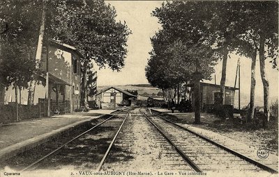 Ancienne carte postale de la gare de Vaux
